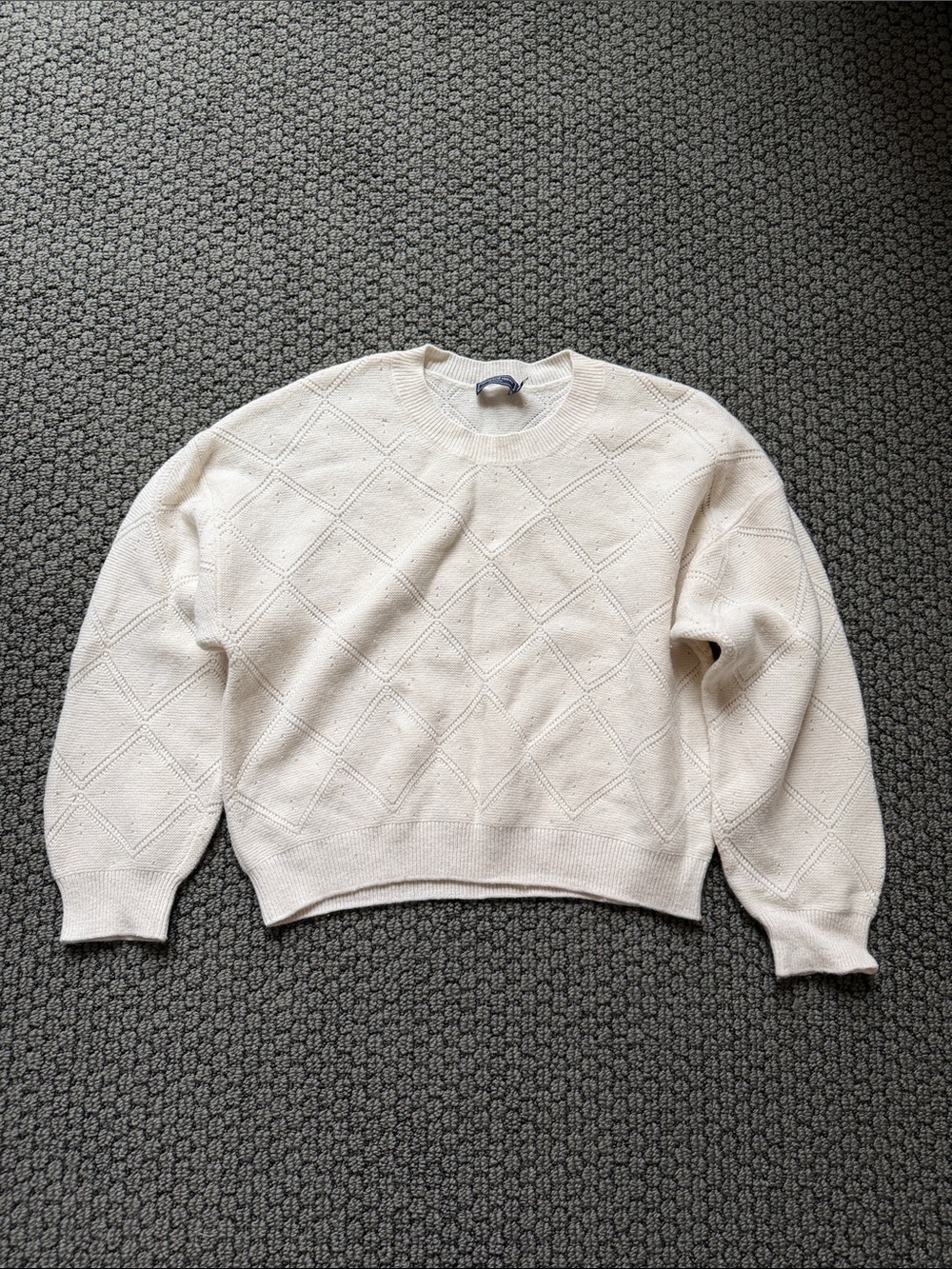 Vineyard Vines Cashmere Cream Knit Crewneck Sweater